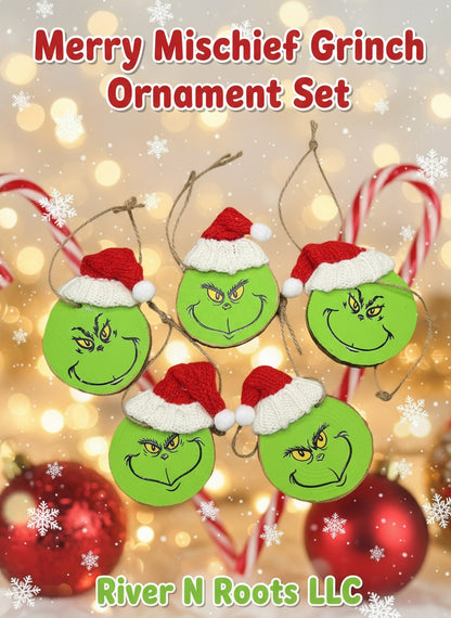 Grinch Ornament Set