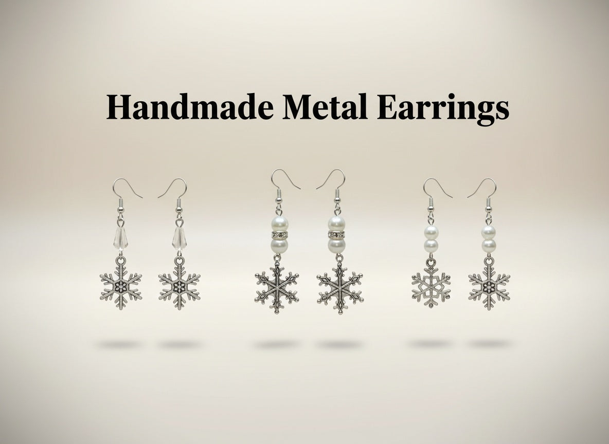Metal Snowflake Earrings