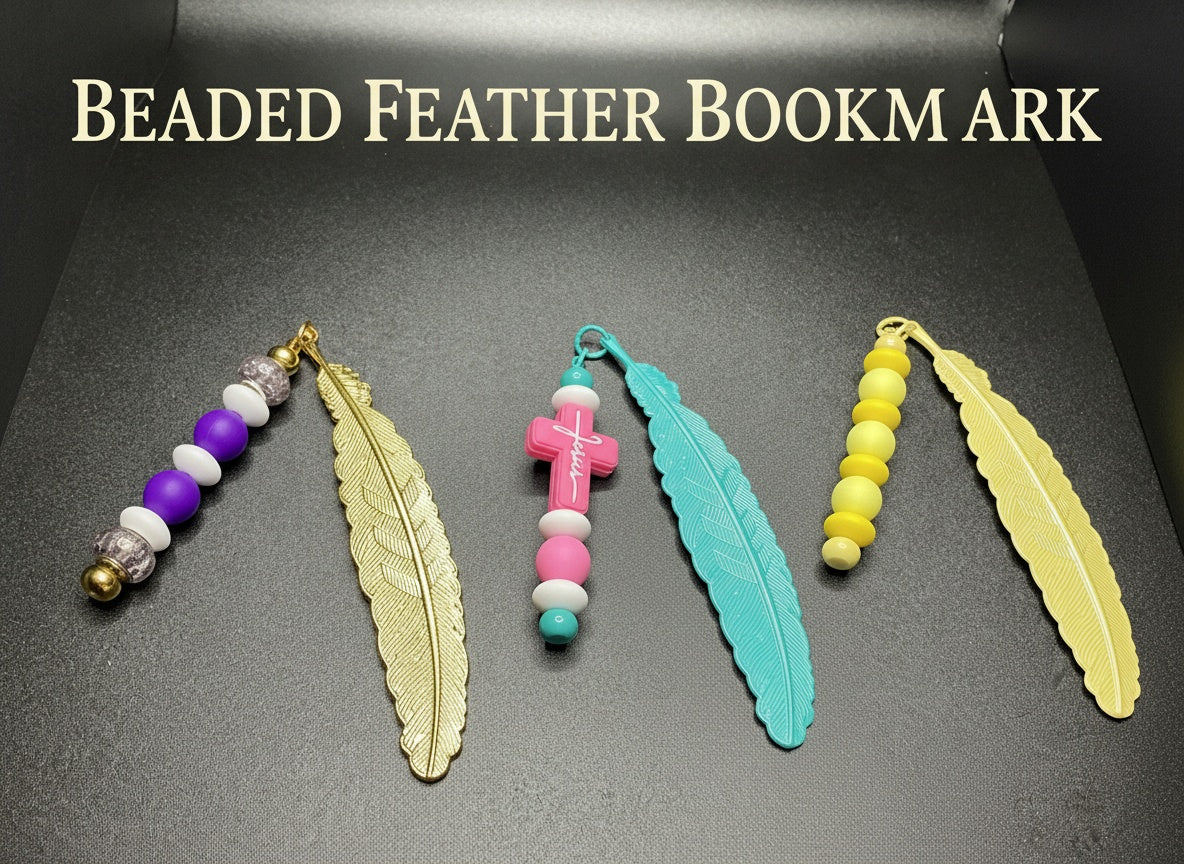Beaded Feather Bookmark
